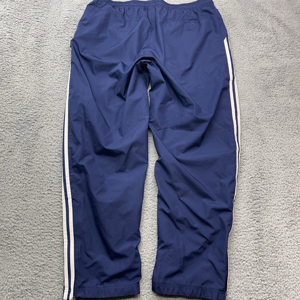Adidas Track Pants Mens XL Vintage Y2K Baggy Streetwear Mesh Lined Blue Zip Legs - Picture 2 of 12